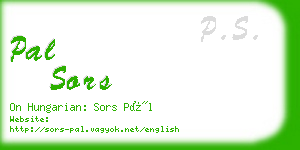 pal sors business card